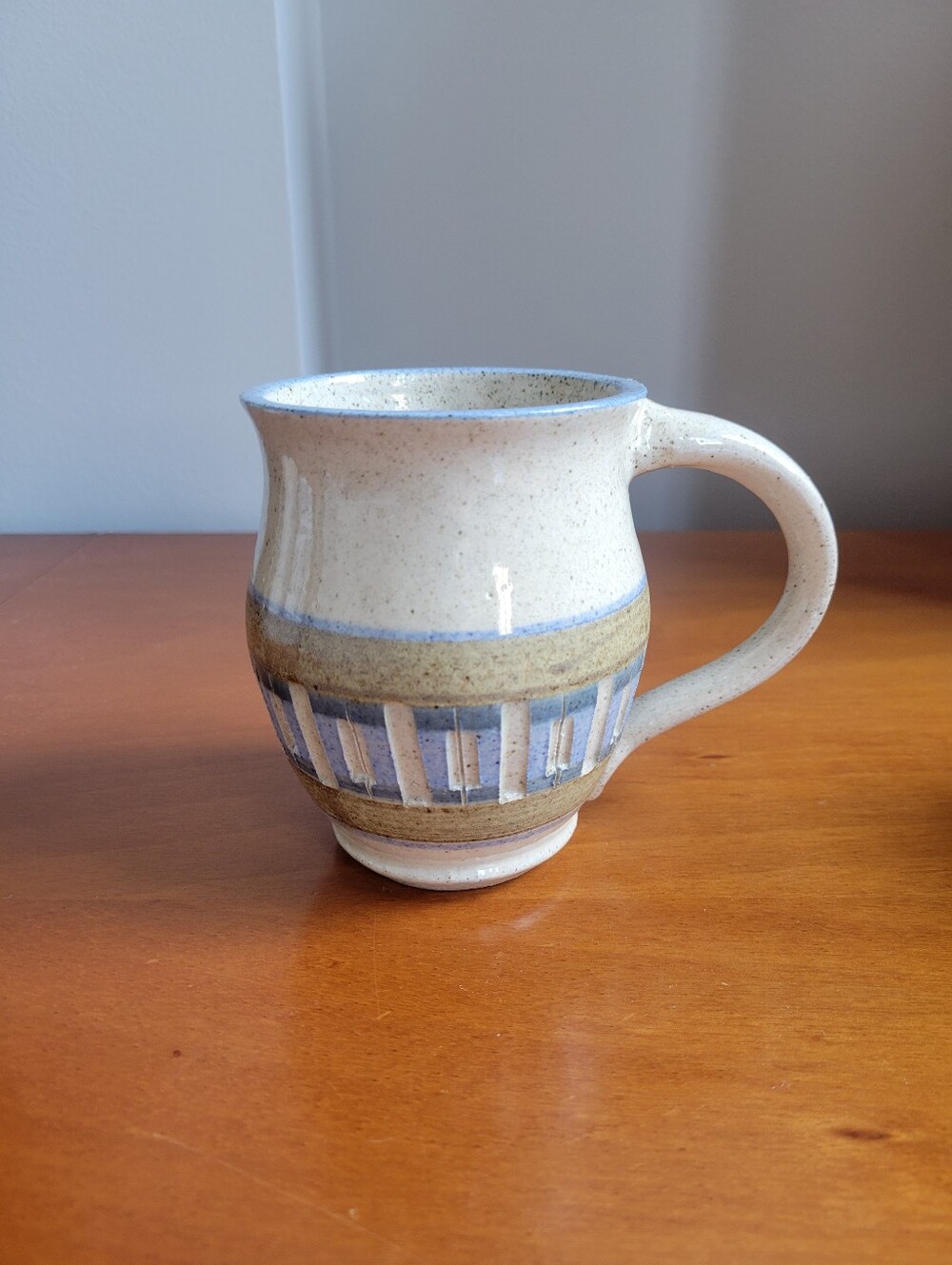 Handmade Studio Pottery Southwestern Geometric Band Ceramic Coffee Mug 12oz